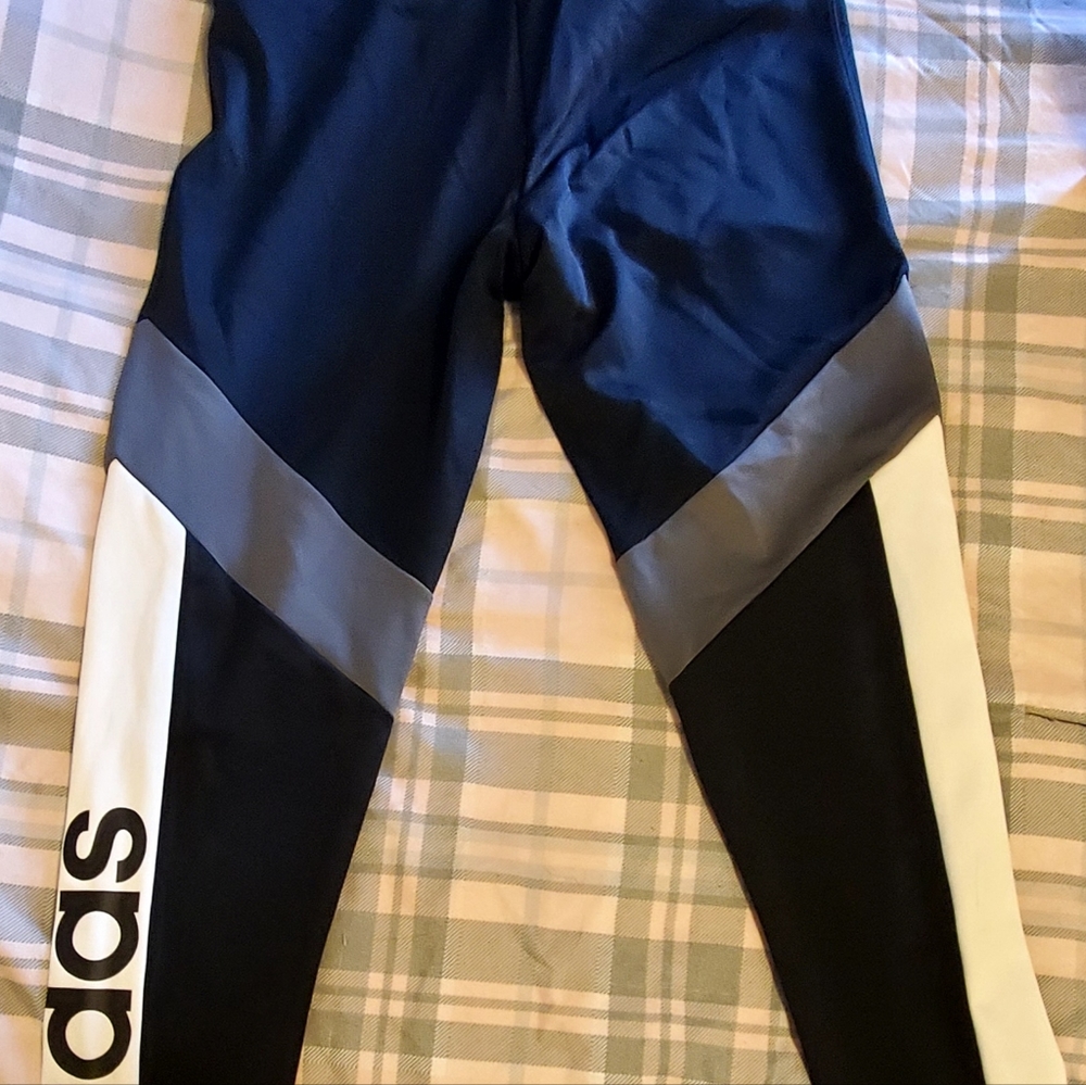 Adidas tights Large Black gray and white